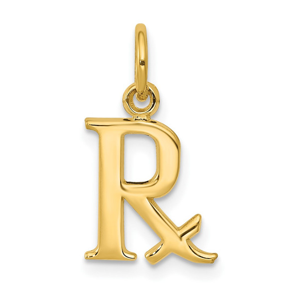 10K Yellow Gold Prescription Symbol RX Charm