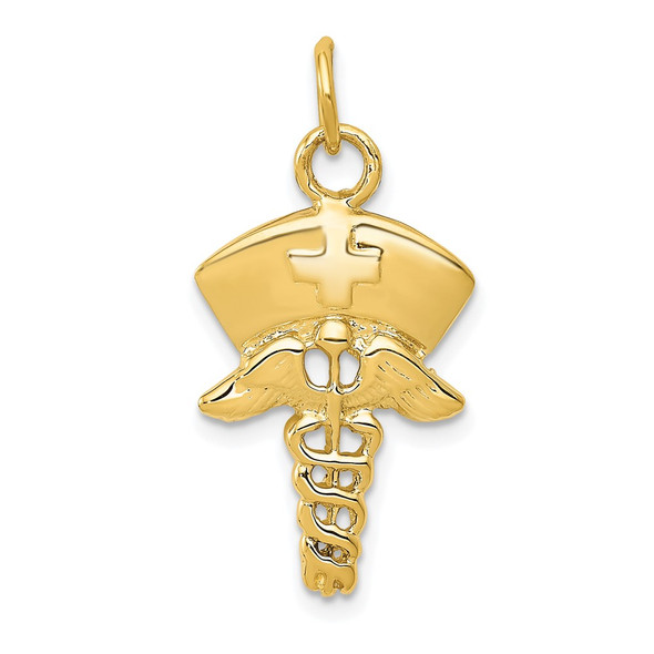 10K Yellow Gold Nurse Symbol Charm