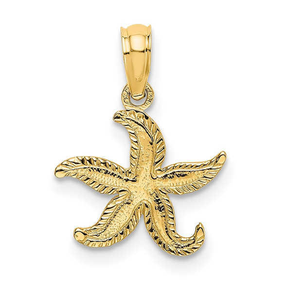 10K Yellow Gold Flat Starfish Charm 10K7372