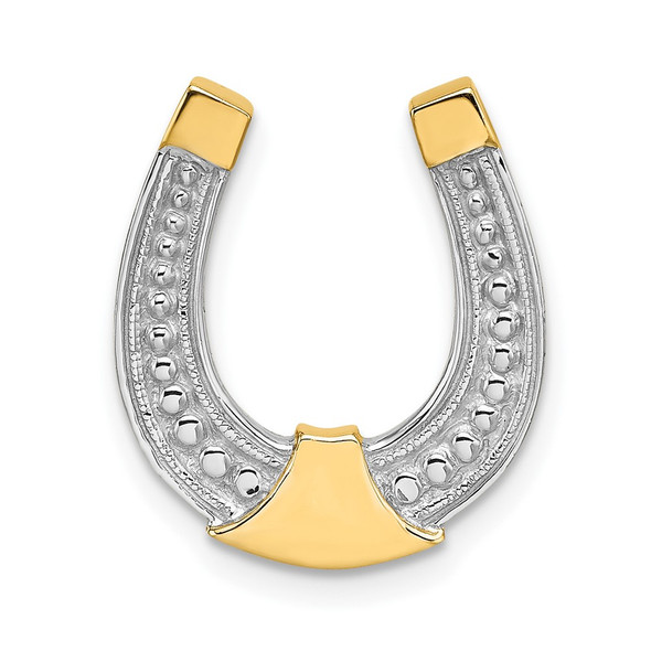 10K Yellow Gold w/ Rhodium-plating Horseshoe Charm