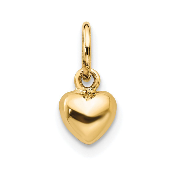 10K Yellow Gold Polished 3-D Heart Charm 10K793