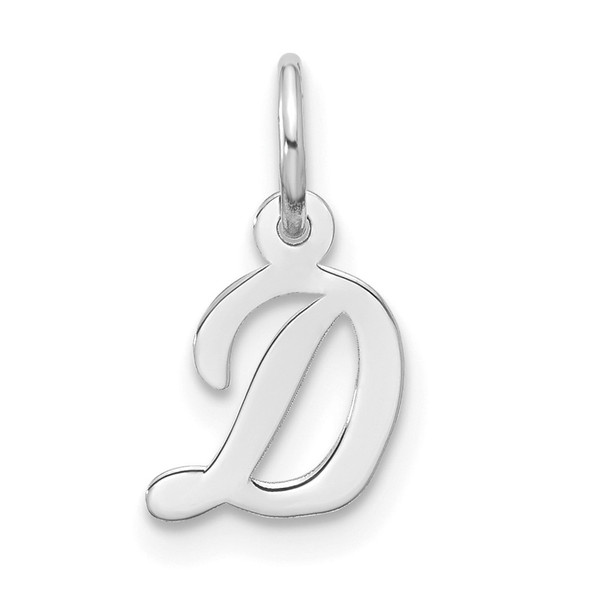 10k White Gold Small Script Initial D Charm 10WC1556D