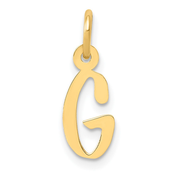 10K Yellow Gold Small Slanted Block Initial G Charm