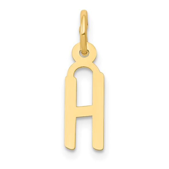 10K Yellow Gold Small Slanted Block Initial H Charm
