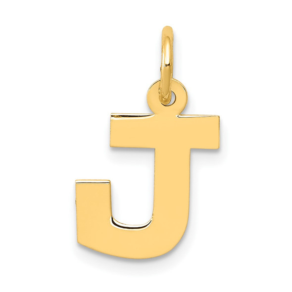 10K Yellow Gold Small Block Initial J Charm