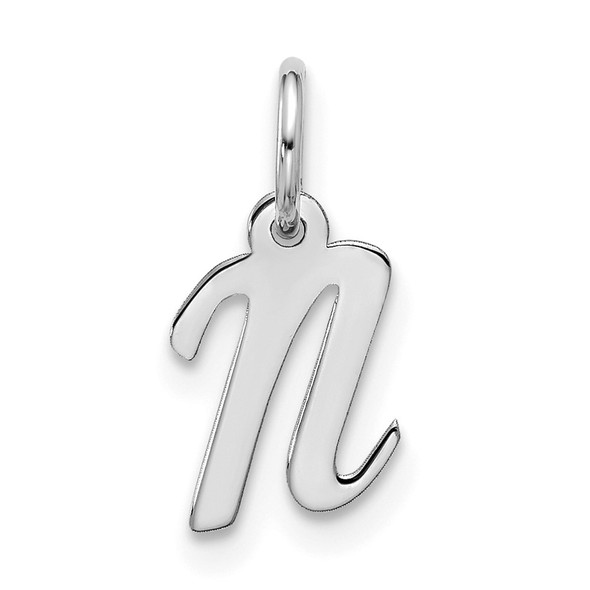 10k White Gold Small Script Initial N Charm 10WC1556N