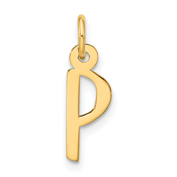 10K Yellow Gold Large Slanted Block Initial P Charm