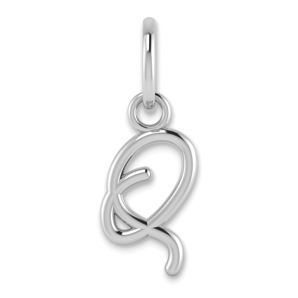 14K White Gold Upper case Letter Q Initial Charm