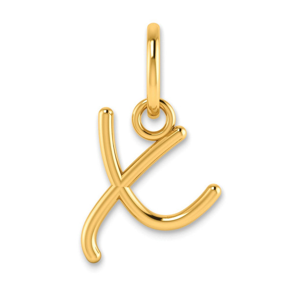 10K Yellow Gold Upper case Letter X Initial Charm