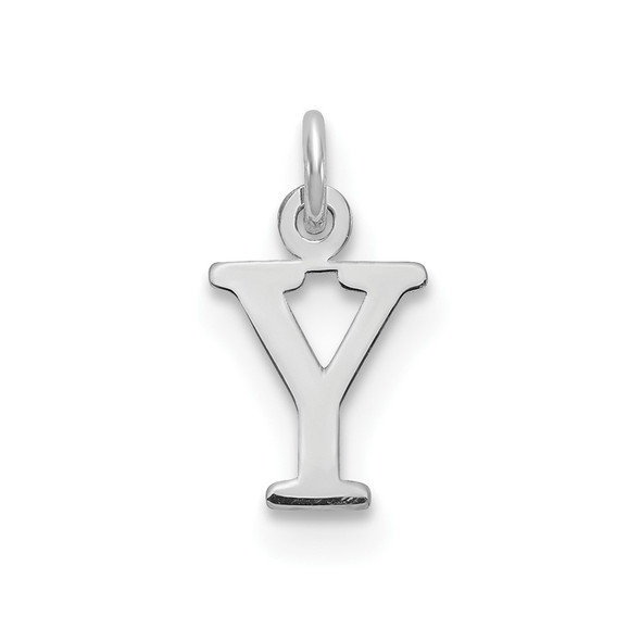 10k White Gold Cutout Letter Y Initial Charm