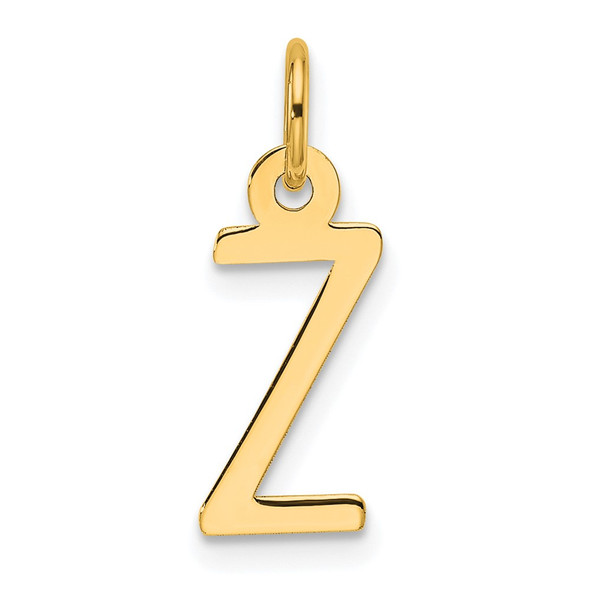 14K Yellow Gold Slanted Block Letter Z Initial Charm