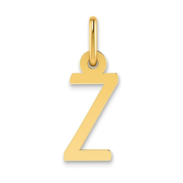 10K Yellow Gold Small Slanted Block Initial Z Charm
