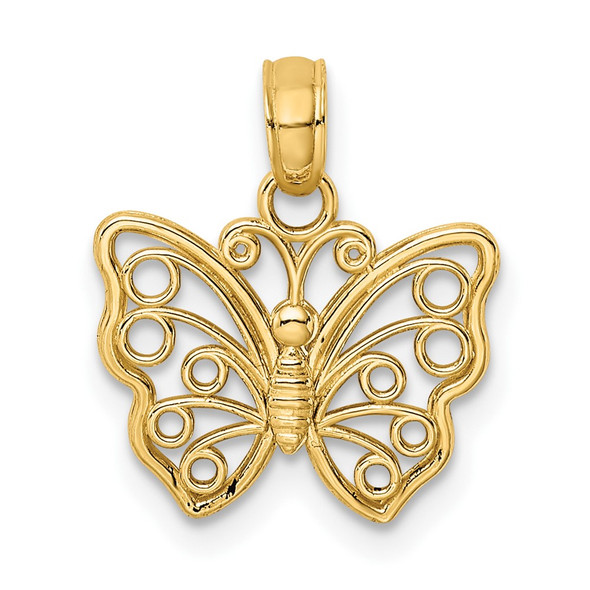 10K Yellow Gold Cut-Out Small Butterfly Charm