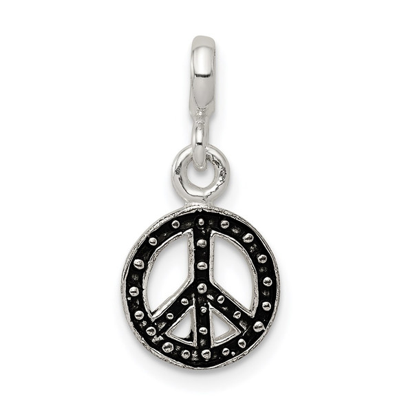 Sterling Silver Enameled Peace Symbol Enhancer Charm