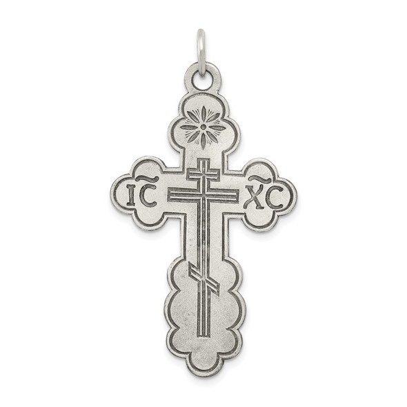 Sterling Silver Eastern Orthodox Cross Charm QC3370
