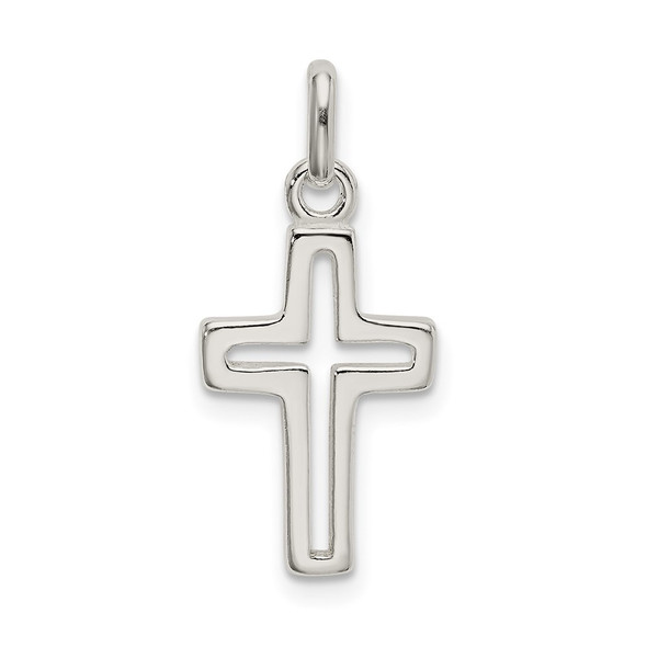 Sterling Silver Cut-out Cross Charm QC9026