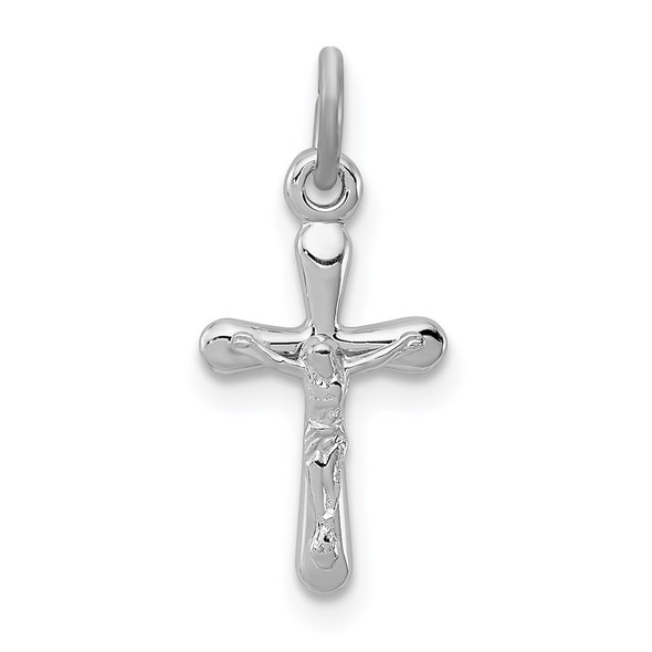 Sterling Silver Rhodium-plated Crucifix Charm