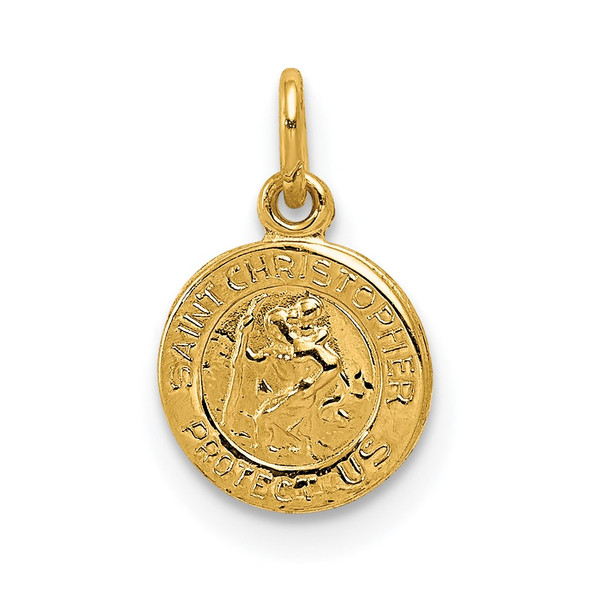 14K Yellow Gold Saint Christopher Medal Charm XR380