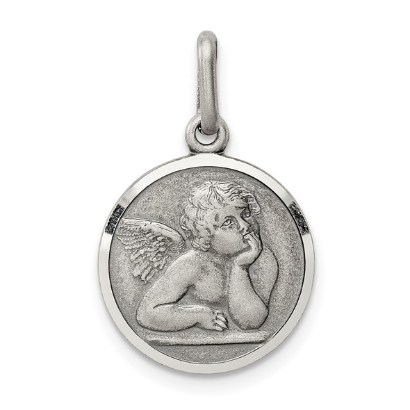 Sterling Silver Antiqued Raphael Angel Charm QC3634