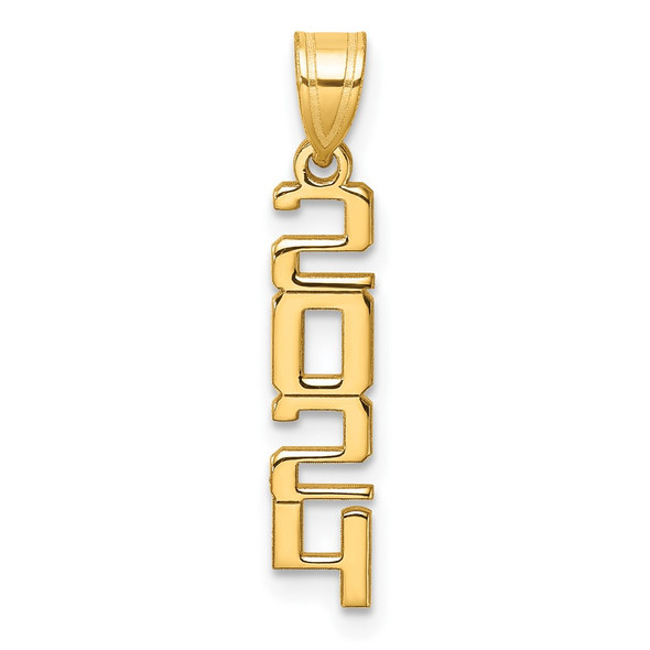 14K Yellow Gold Polished Vertical 2024 Graduation Charm