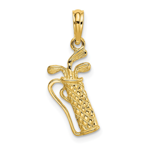 10K Yellow Gold Golf Bag w/ Clubs Charm