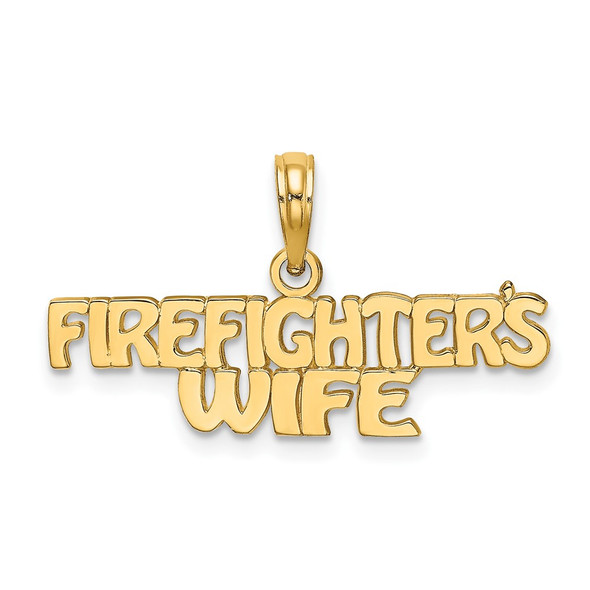 10K Yellow Gold FIREFIGHTERS WIFE Charm