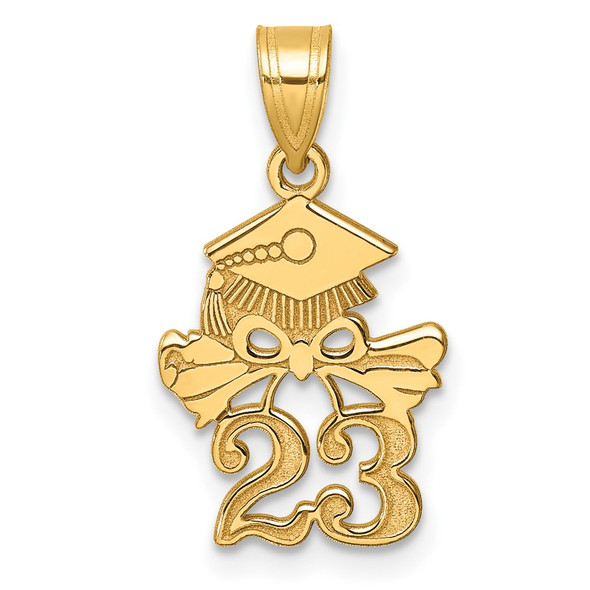 10K Yellow Gold Graduation Cap and Diploma - 2023 Charm