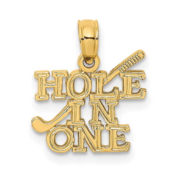 10K Yellow Gold HOLE IN ONE with Golf Club Charm