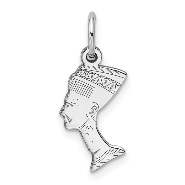 10k White Gold Solid Bust of Nefertiti Charm