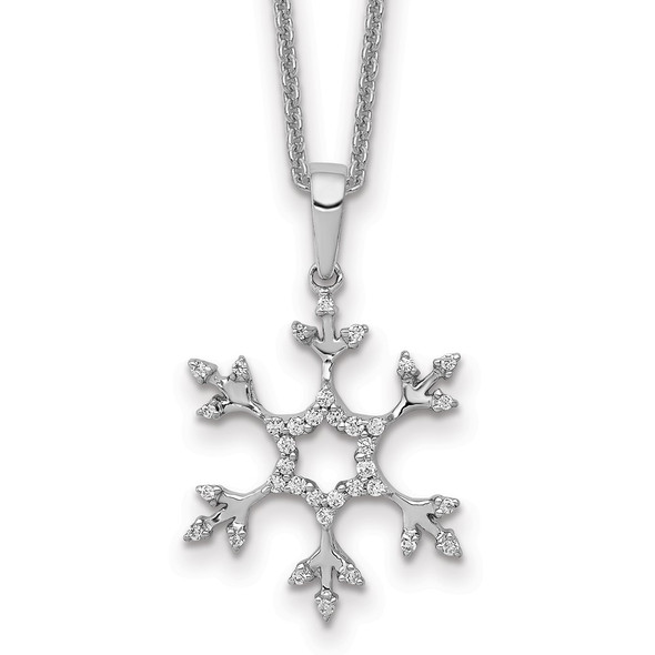 18" 14k White Gold .15ctw Diamond Snowflake Necklace PM5159-016-WA-18