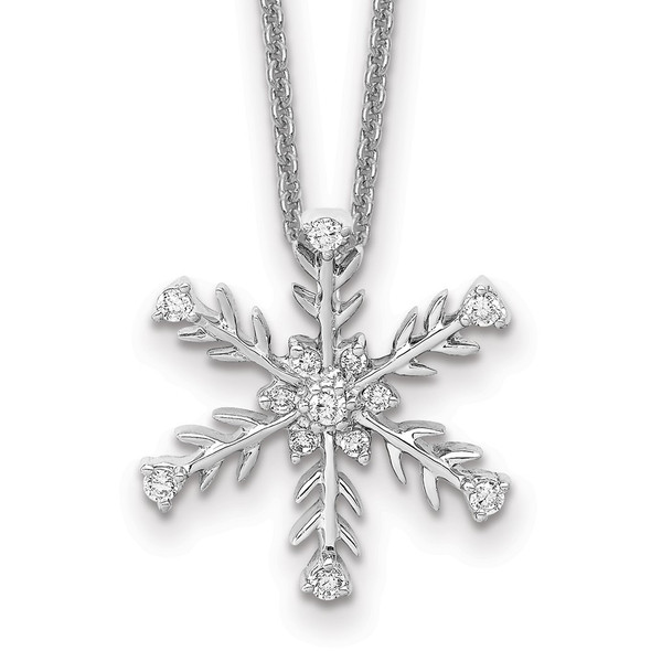 18" 14k White Gold .15ctw Diamond Snowflake Necklace PM5162-016-WA-18