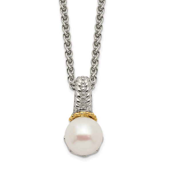 18" Shey Couture Sterling Silver with 14K Accent 18 Inch 8-9mm Freshwater Cultured Pearl Necklace