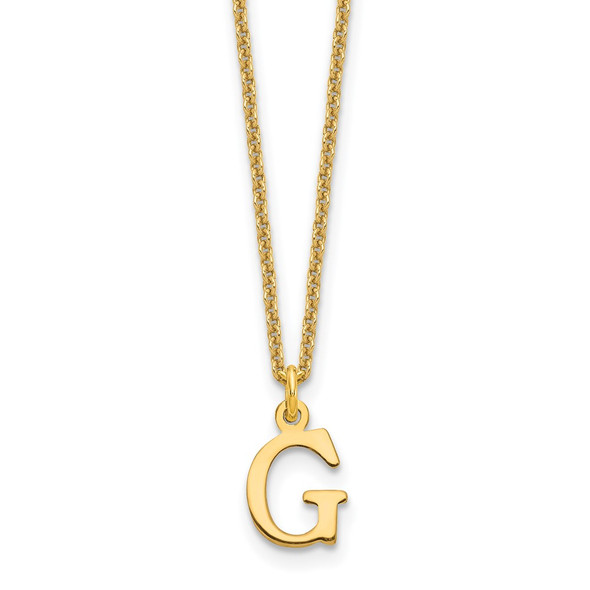 18" 10K Yellow Gold Cutout Letter G Initial Necklace