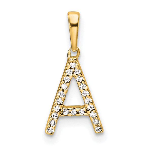 14K Yellow Gold Diamond Letter A Initial Pendant PM9798A-007-YA