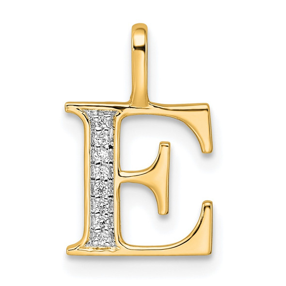 14K Yellow Gold Diamond Letter E Initial Pendant PM8365E-003-YA