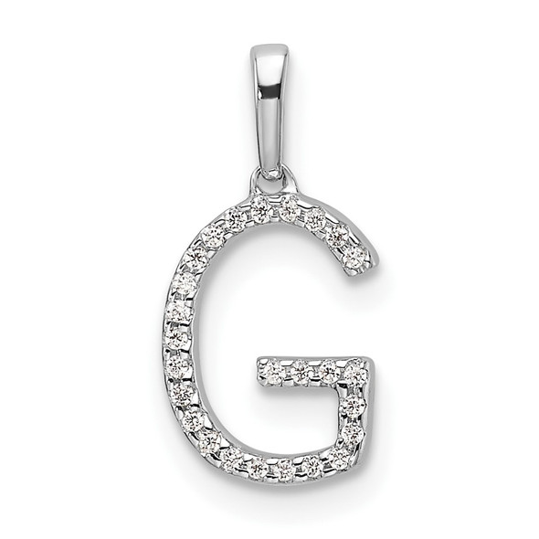 14K White Gold Diamond Letter G Initial Pendant PM9798G-008-WA