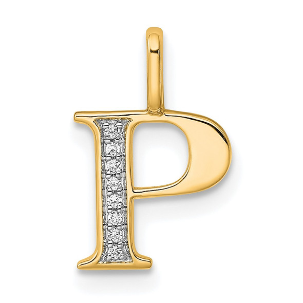 14K Yellow Gold Diamond Letter P Initial Pendant PM8365P-003-YA