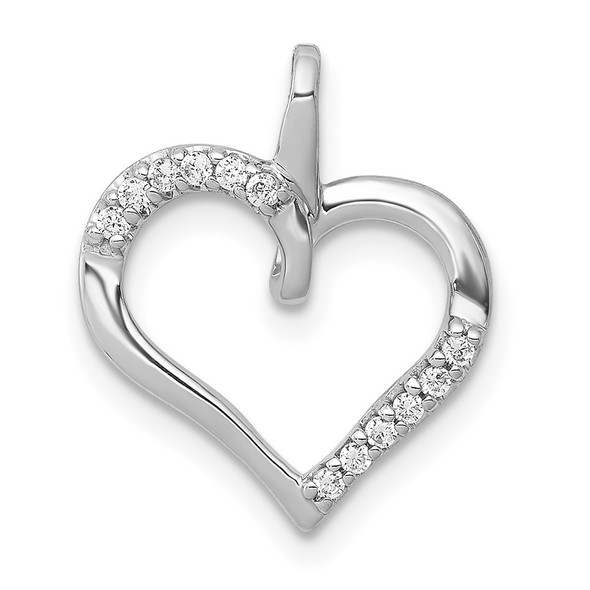 10K White Gold 1/15ctw Diamond Heart Pendant