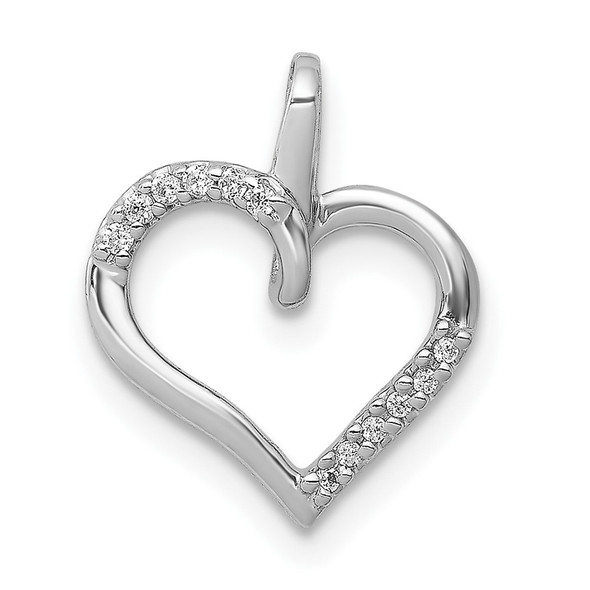 10K White Gold 1/20ctw Diamond Heart Pendant