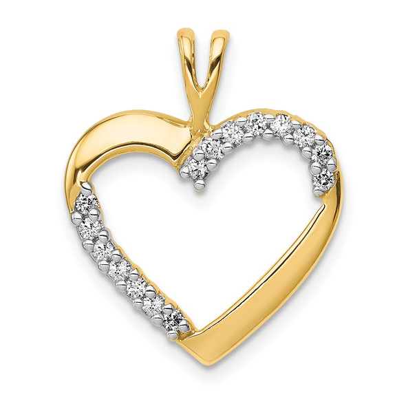 10K Yellow Gold 1/6ctw Diamond Heart Pendant