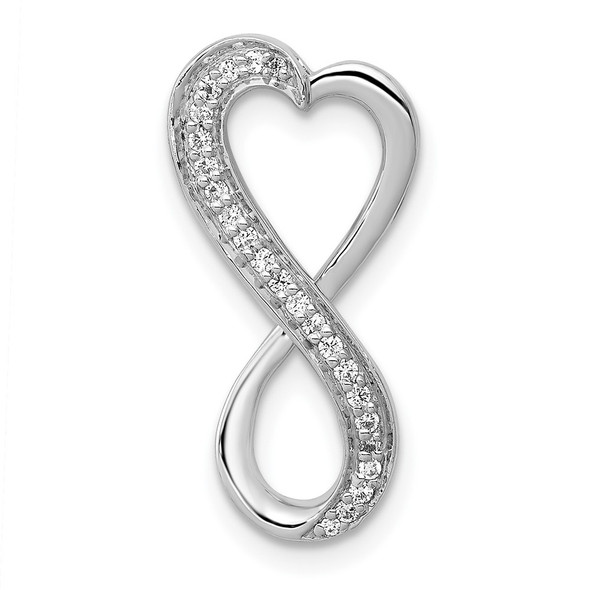 10K White Gold Diamond Freeform Heart Infinity Chain Slide Pendant