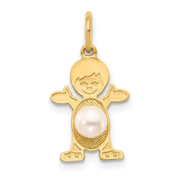 14K Yellow Gold Boy 4mm Freshwater Cultured Pearl-June Pendant