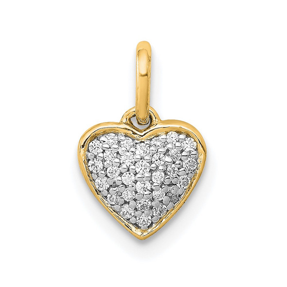 14K Yellow Gold 1/10ctw Diamond Heart Pendant PM4872-010-YA