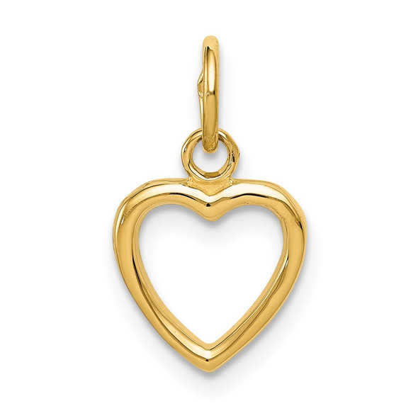 10K Yellow Gold Polished Cut-out Heart Pendant