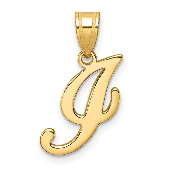 14K Yellow Gold Script Letter I Initial Pendant YC1540I