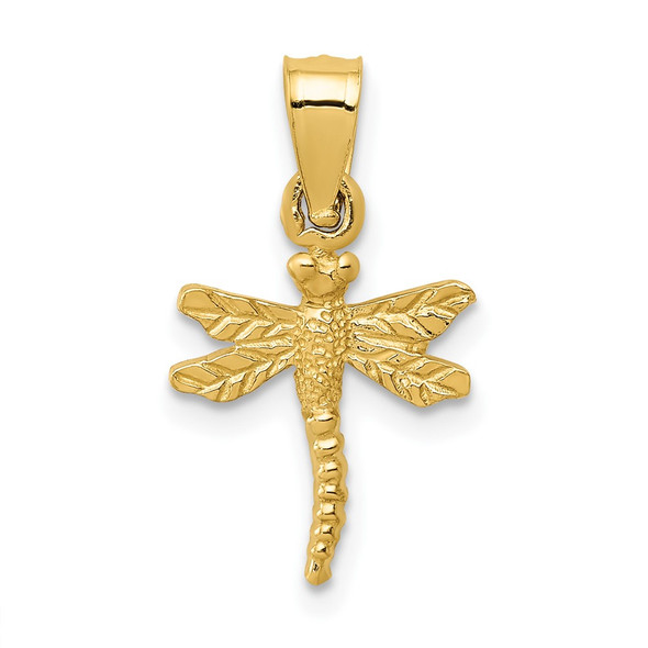 10K Yellow Gold Dragonfly Pendant