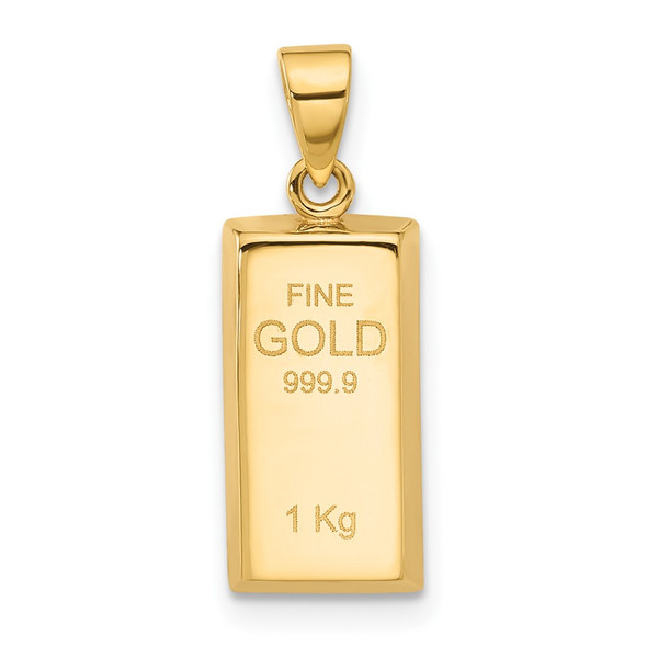 14K Yellow Gold Polished "Gold Bar" Pendant