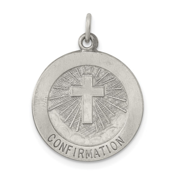 Sterling Silver Antiqued Confirmation Medal Pendant QC5904