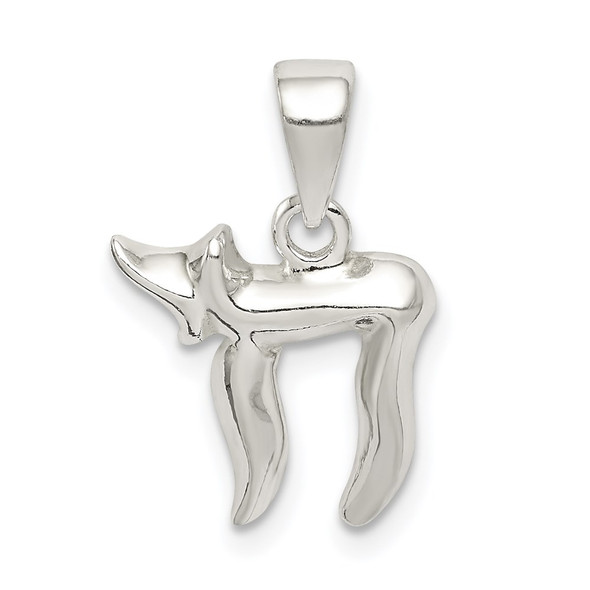 Sterling Silver Polished Chai symbol Pendant