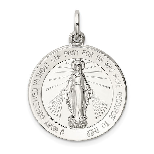 Sterling Silver Miraculous Medal Pendant QC5517